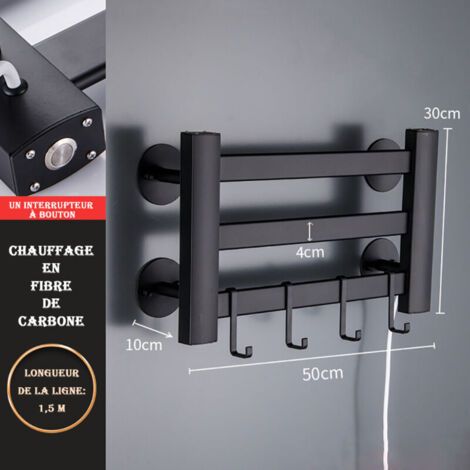 Chauffe-mains électrique, Badezimmer, température constante, 120 W, Wandmontage, Kein Stanzen, 3 Schichten, Schwarz (1/3)