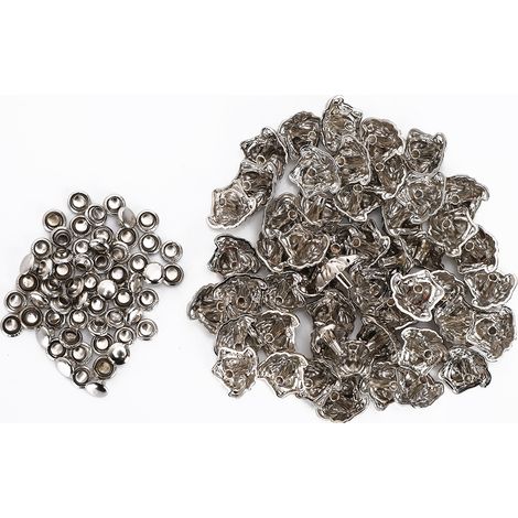50 Ensembles de Rivets Décoratifs en Alliage pour Bracelets, Sacs, Vêtements et Artisanat en Cuir DIY - Argenté (1/5)