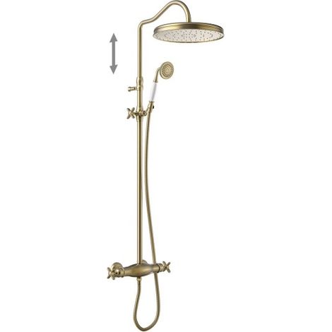 Ensemble de robinet thermostatique mural à 2 voies pour douche Tres Clasic Laiton vieilli Mat - TRES 24219503LM