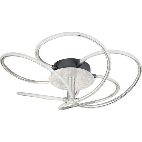 Plafonnier LED design salon salle à manger lampe feuille couleurs argent courbé Globo 67823-40D1S