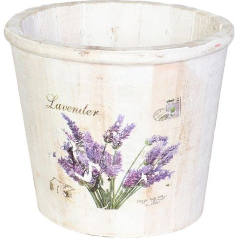 Cubo decorativo para lavanda, blanco, 16 cm (1/2)