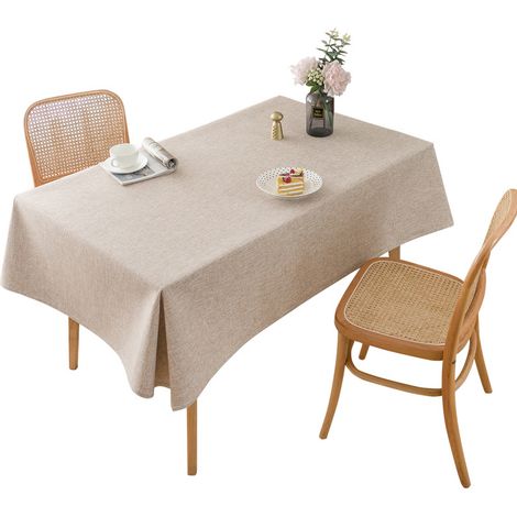 Nappe unie en polyester couleur café - 90×130 cm - simple et élégante - (1/5)