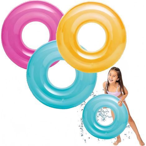 Lot de 3 flotteurs de piscine gonflables pour enfants et adultes, anneaux en caoutchouc pour la natation, roue gonflable pour piscine, été, plage, fête aquatique (1/5)