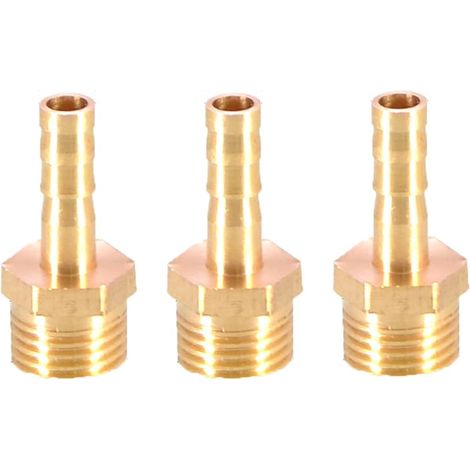 Lot de 3 raccords de tuyau cannelés en laiton 6 mm vers 6,35 mm mâle BSP fileté adaptateur de tuyau (1/3)