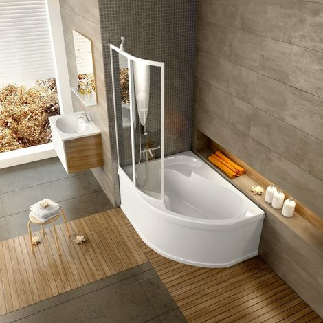 Tablier en acrylique blanc pour baignoire 170 cm – orientation gauche – SKU CZ21200AN0 – Compatible série Rosa II – Ravak (1/3)