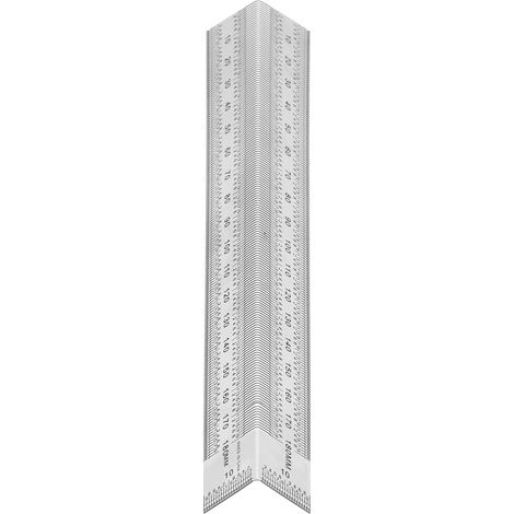 Règle de traçage en acier inoxydable, équerre de menuiserie, règle graduée, outil de menuiserie, règle à trous, 180 mm (1/5)