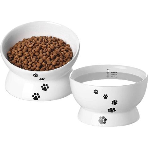 KOWOLL Gamelle en céramique blanche pour chat, 100 ml (1/3)