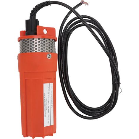 230ft Solar Submersible Water Pump, 6.5L Lift, Deep Well Water Pump for Ponds and Irrigation, DC 24V, Orange (1/5)