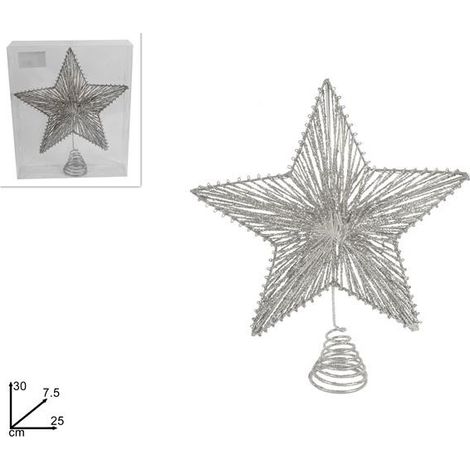 PUNTALE STELL DIMENSIONE 30 CM SILVER