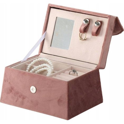 Boltze CLEA scatola porta gioielli rosa con specchio integrato