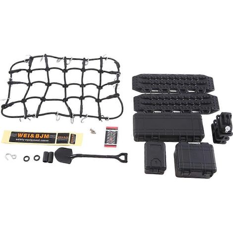 Pelle filet à bagages factice pour voiture RC TRX4 SCX10, noire (1/5)