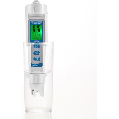 Testeur de qualité d'eau portable 3 en 1, stylo numérique pH EC TEMP, analyseur d'eau professionnel, appareil de mesure d'acidité (1/5)