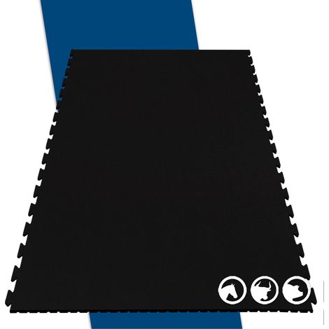 Tapis puzzle caoutchouc recyclé, Résistance -20°C à +80°C, 122 x 182 cm, 2 côtés avec système d'emboîtage (1/4)