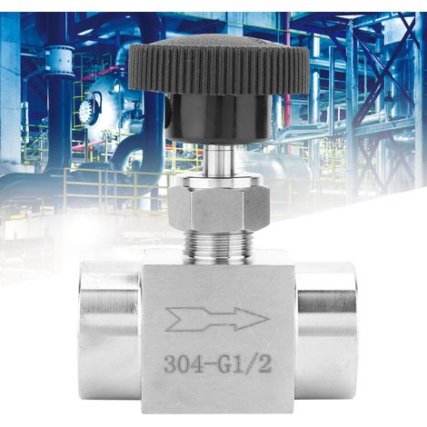 Vanne à aiguille droite en acier inoxydable BSPP à filetage femelle pour transmission d'eau, de gaz et de pétrole (type D) (1/5)