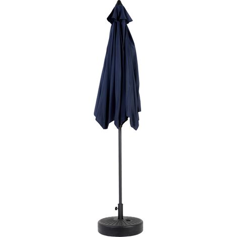 Double parasol rectangulaire extérieur 2,7m, manivelle, bleu marine (pied non inclus) (1/5)