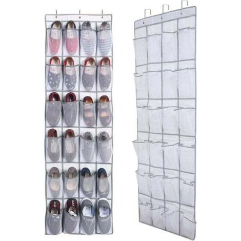 1 Pièce Range chaussures à suspendre sur la porte, sac de rangement suspendu avec 24 poches, rangement de chaussures suspendu, organiseur de suspension multifonction pour chambre à coucher, salle de b (1/5)