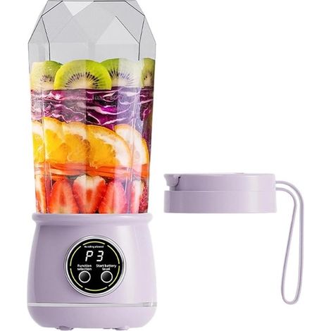 Tasse à jus électrique portable de 550 ml, mini mixeur à fruits rechargeable pour la maison, 3 vitesses réglables (1/2)