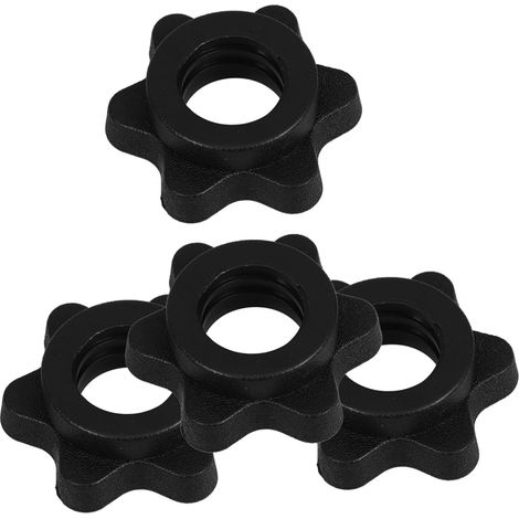 Écrou de blocage hexagonal en plastique noir 2,5 cm pour haltères (1/5)