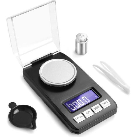 Balanza，Balanza personal de alta precisión，balanza electrónica con pesas de calibración para polvos y medicamentos，balanza de bolsillo (1/5)