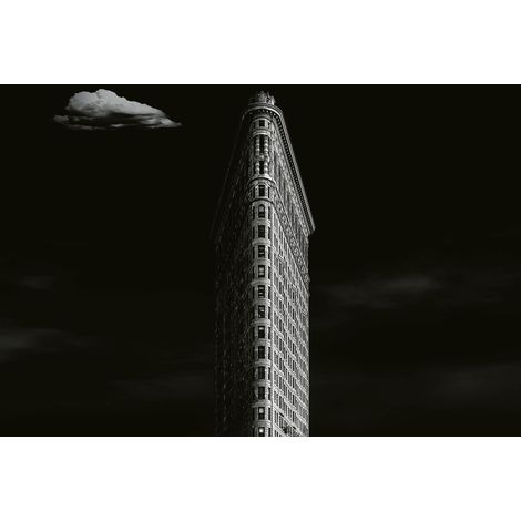 Papier peint panoramique New York noir | Tapisserie panoramique immeuble urbain | Papier peint panoramique salon & chambre ado - 384 X 260 cm (8 pièces) (1/2)