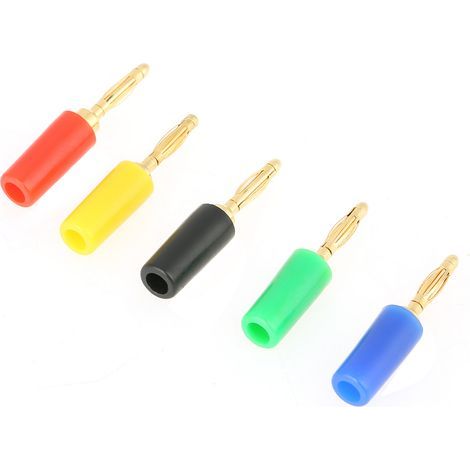 20 Pièces 2mm Montage sur Panneau Prise Banane Fiche Banane Jack Connecteur de Sondes de Test Couleurs Mélangées pour Amplificateur Instrument équipement Médical Haut-parleur (1/4)