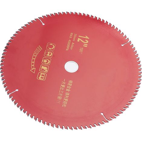 Lame de scie circulaire carbure 12x100 dents, disque de coupe bois acier allié, outillage professionnel menuiserie, découpe précise et durable. (1/5)