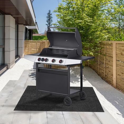 Jiubiaz Grillteppich, Grillmatte 75x120 cm, rutschfeste Unterlage für Grill und Outdoor-Geräte, ölbeständig, Bodenschutz für Garten und Terrasse
