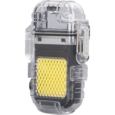 Briquet à arc électrique IP56 étanche, résistant au vent, éclairage LED, portable et multifonctionnel, noir