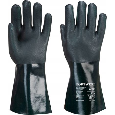 A835 portwest chemiczne actifresh rękawice pcv35cm