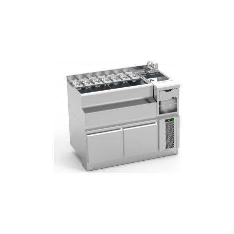 Bar Lynx Module Réfrigéré Mixologie avec Evier à Gauche P 650 mm - Eratos