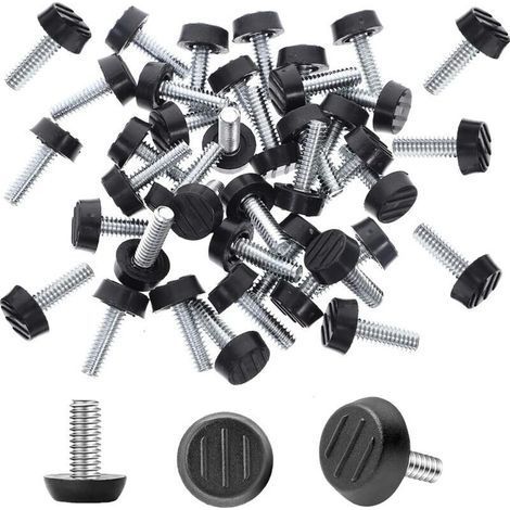 Pack of 70 M6 Adjustable Furniture Leveling Feet - Threaded Screws for Table, Chair and Other Furniture (1/4)