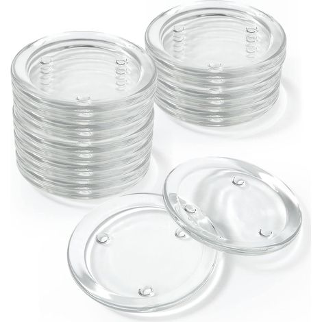 Lot de 16 Bougeoir Rond en Verre Transparent Chandelier Rond - Bougeoir Pilier pour Mariage, Spa, Fêtes, Décoration de la Maison, Centres de Table et Cadeaux (1/5)