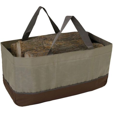 Porte-Buches De Bois De Chauffage Grand Sac De Bois De Chauffage Cire Toile Porte-Buches Fourre-Tout Haute Capacite (1/5)