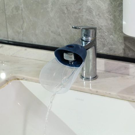 2 Pièces / Paquets Prolongateur de robinet pour bébé et tout-petit pour la sécurité de la salle de bain et de la cuisine, prolongateur de poignée de robinet à double trou (Bleu) (1/5)
