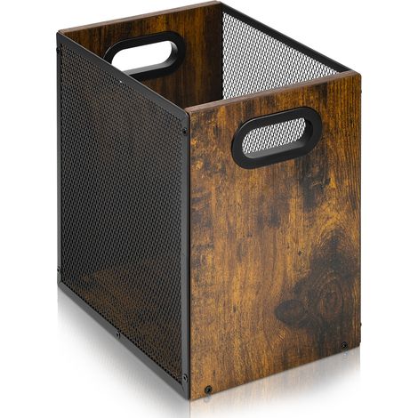 Boîte de rangement en bois, 20,5 x 27,5 x 30 cm, 17 L, ranger magazine ou jouet, poubelle, Écologique et durable (1/4)