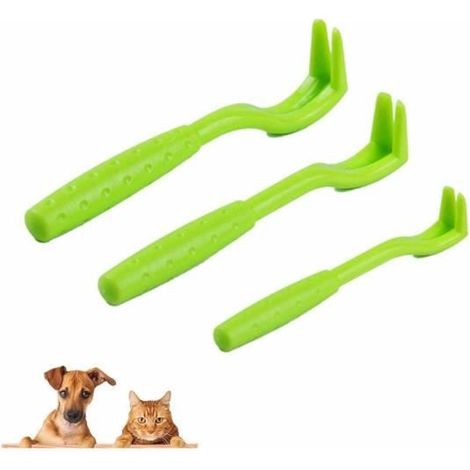 3PCS Pince à Tiques, Crochets à Tiques,Pièges à Tiques,Pièges à Tiques pour Chiens et Chats,élimination des Tiques et des Puces,Vert (1/4)