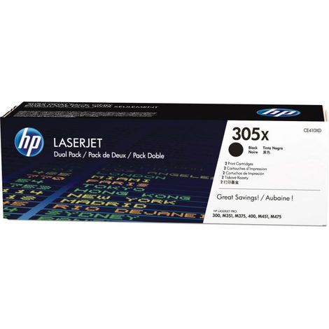 HP 305X 2-pack High Yield Black Original LaserJet Toner Cartridges cartucho de tóner 2 pieza(s) (1/5)