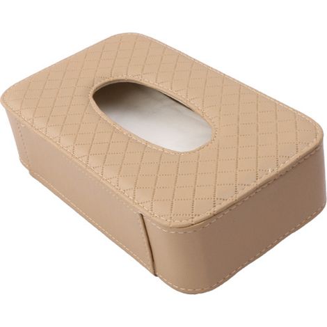 Support Mouchoirs Voiture - Porte Masques Visière Solaire - Fixation Métal Robuste - Design PU Compact - 1 Pièce (1/5)