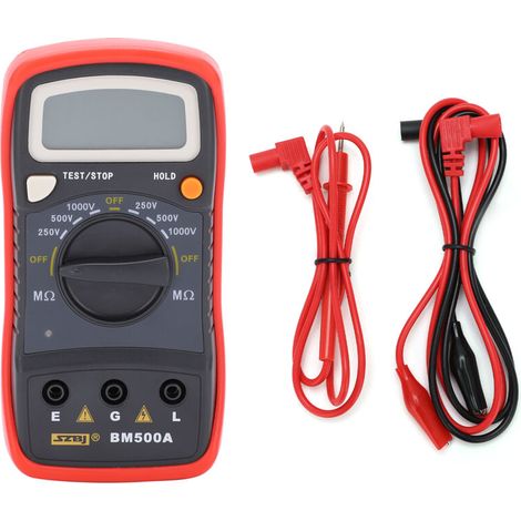 Mégohmmètre numérique de résistance d'isolement LCD BM500A 1000 V (1/4)