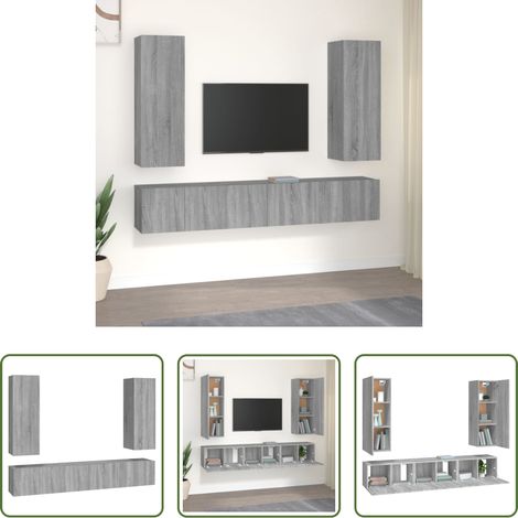 TV-Schrank Set - 5-tlg. TV-Schrank-Set Grau Sonoma Holzwerkstoff (1/5)