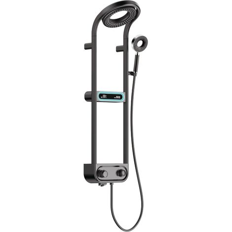 Mexen Peak set doccia esterno con soffione e miscelatore, display LED, nero - 78106-70 (1/2)
