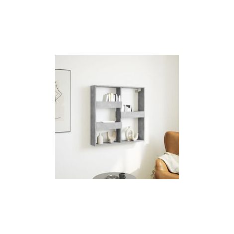 Armoire murale gris béton 80x15x80 bois d'ingénierie (1/5)