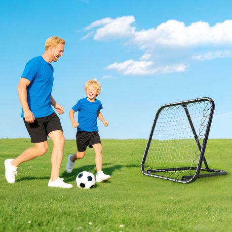 HOMCOM Faltbares Rebound-Netz, 5-fach winkelverstellbarer Rebounder für Fußball, Tennis, Baseball und Sporttraining, 78 x 84 x 65–78 cm, Schwarz