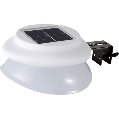 Applique murale solaire d'extérieur blanche pour clture, porte d'entrée, mur et décolight LED étanche,(Blanc froid) (1/5)
