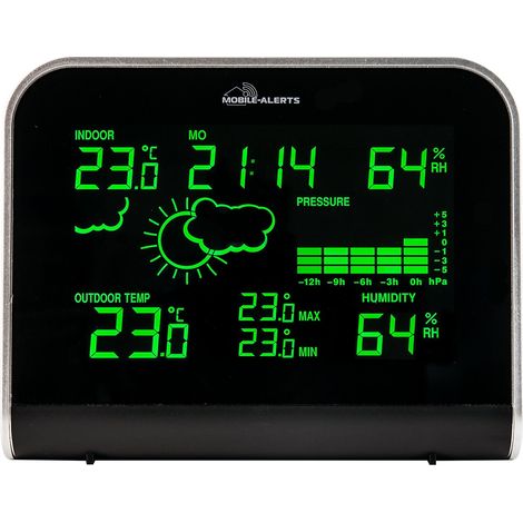 MA 10920 – Stazione meteo con collegamento al sistema di sorveglianza di casa MOBILE ALERTS per trasferire i valori anche lo smartphone, display LED in diverse modalità di illuminazione (1/3)