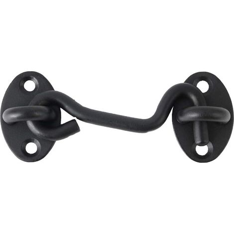 Crochet de porte, verrou à œil en acier inoxydable, crochet de porte avec fermeture à vis pour portes-fenêtres, volets roulants, tringles coulissantes, abris de jardin, noir, 1 pièce, 7,6 cm (1/5)