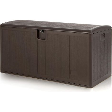 COSTWAY Baule da Giardino, Scatola Portaoggetti da Esterno in Legno con Capacità di Contenimento di 400 Litri, 127,5 x 64 x 64cm (1/5)