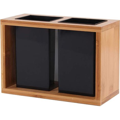 Rangement pour couverts en bambou, panier de table drainant pour cuillères et fourchettes, accessoire de cuisine naturel