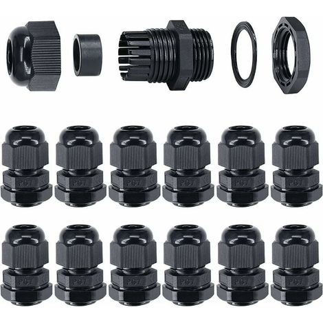 20 Pièces PG7 En Plastique Étanche Réglable 3-6.5mm Connectique Presse-Étoupe Connecteurs Presse-Étoupe Joints avec Joints-LIAIKI (1/5)