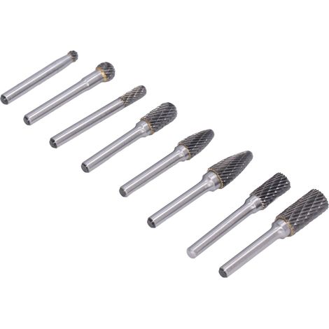 8-teiliges Schleifbit-Set mit Rotationsfeile, Fräser und Doppelschneidkopf für Metall (1/5)